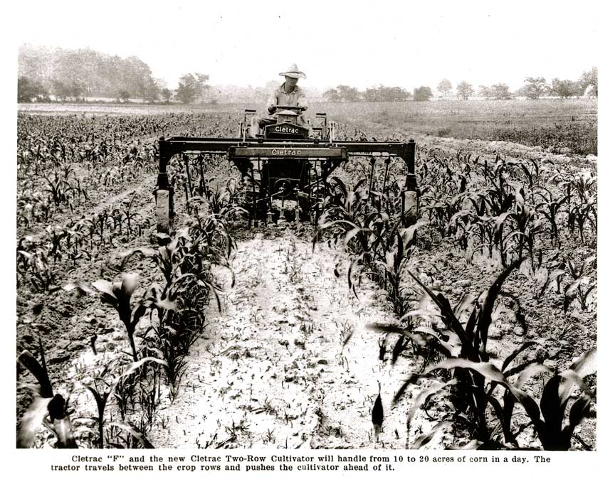 Cletrac F cultivating - front view